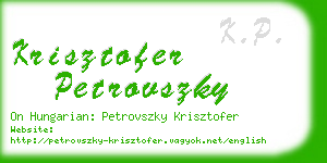krisztofer petrovszky business card